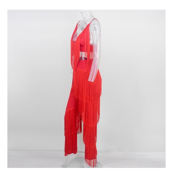 NEW! Red Fringe Pant Set - Picture 6 of 8